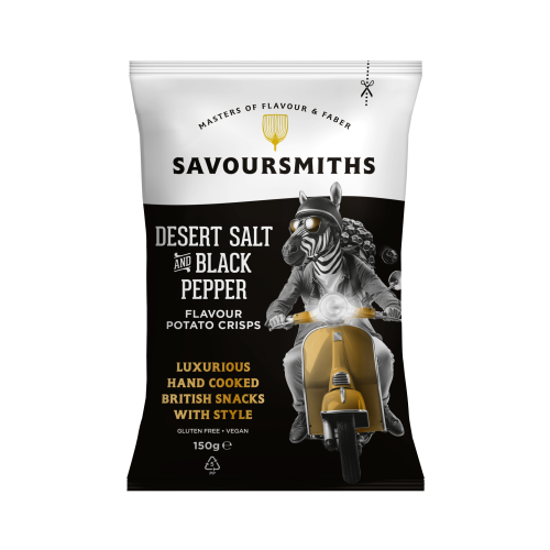 Desert Salt and Black Pepper Flavour Potato Crisps (12 x 150g bags)