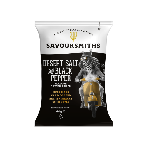 Desert Salt and Black Pepper Flavour Potato Crisps (24 x 40g bags)