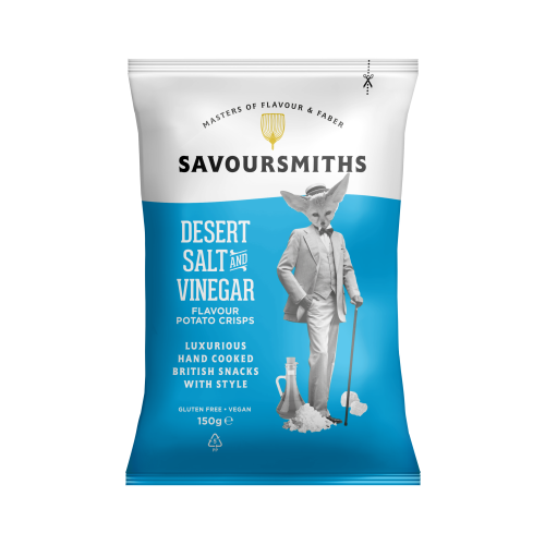 Desert Salt and Vinegar Flavour Potato crisps (12 x 150g bags)