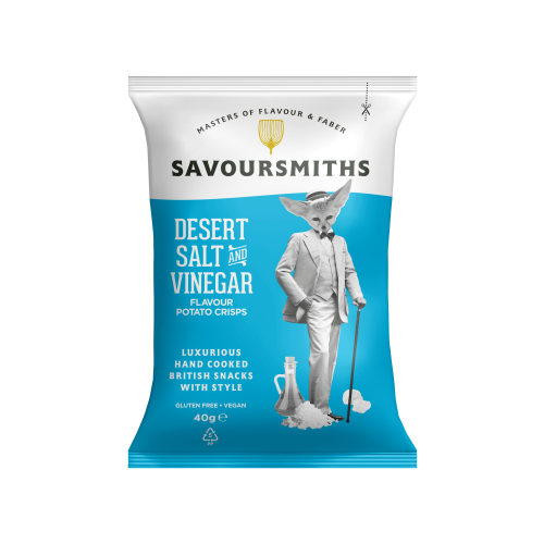 Desert Salt and Vinegar Flavour Potato crisps (24 x 40g bags)