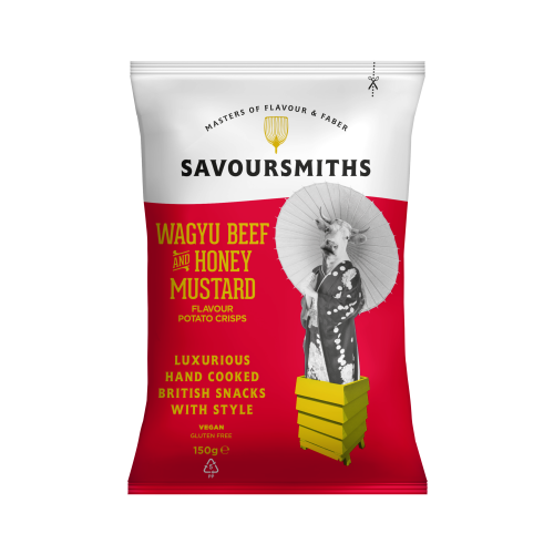 Wagyu Beef and Honey Mustard  flavour Potato crisps (VEGAN) (12 x 150g bags)