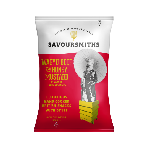 Wagyu Beef and Honey Mustard  flavour Potato crisps (12 x 150g bags)